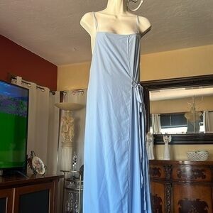 Zara Maxi tie dress, sky blue, light  weight , sizeS